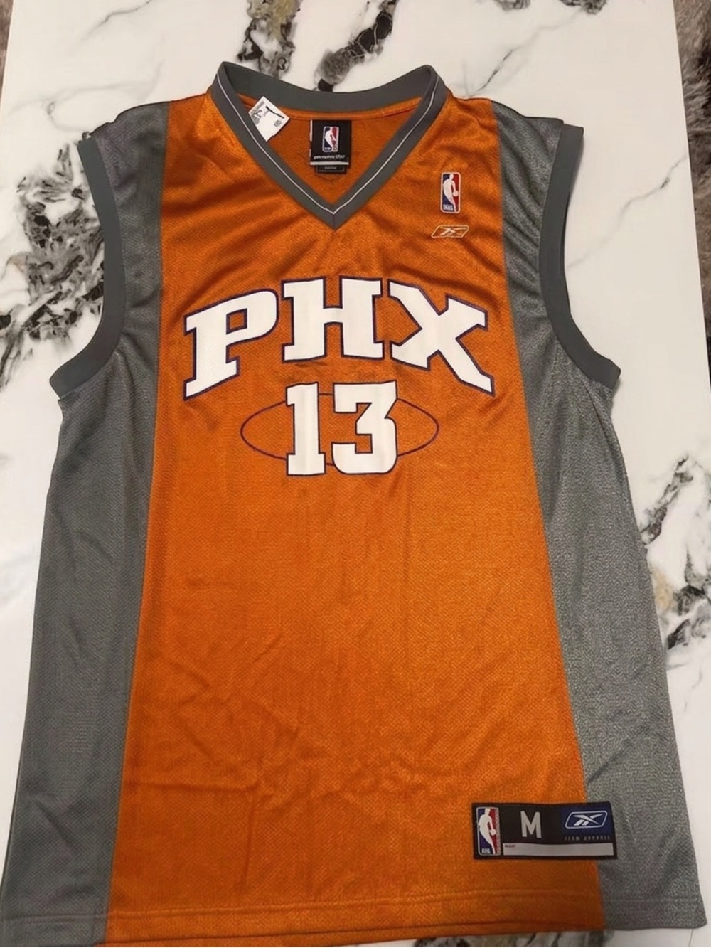 Reebok PHX #13 Orange and Gray Basketball Jersey